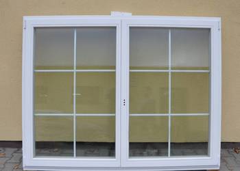 Okna drewniane, trzyszybowe, 200x150cm, białe, szprosy, 6 sz na sprzedaż  Stanisławki