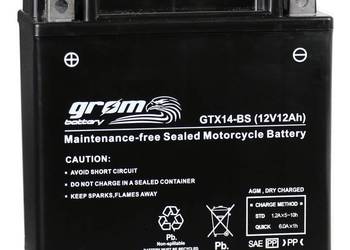 Akumulator motocyklowy GROM GTX14-BS 12V 12Ah 200A L+ na sprzedaż  Szczecin
