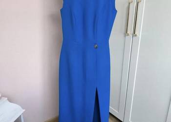 Sukienka wieczorowa balowa maxi z rozporkiem S 36 chabrowa kobaltowa na sprzedaż  Ostrów Wielkopolski