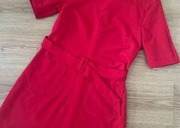Nowa czerwona elegancka sukienka szmizjerka do pracy 38 /40 z kieszeniami na sprzedaż  Puławy