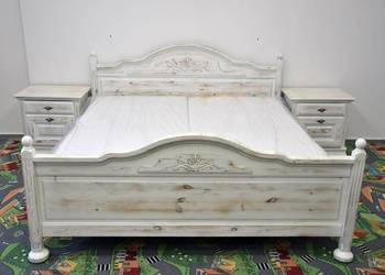 łóżko z nowymi materacami i szafkami - komplet jak nowy na sprzedaż  Olsztyn