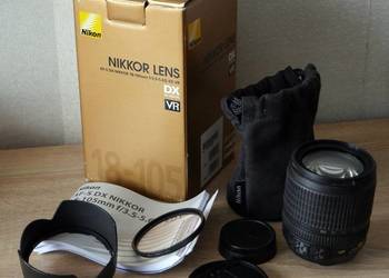 Obiektyw do Nikona - Nikkor 18-105 z VR komplet i gratis na sprzedaż  Gliwice