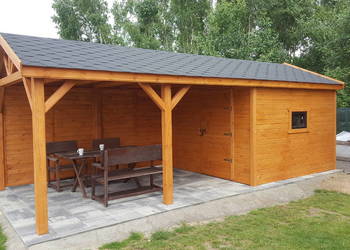 Drewniana altana ogrodowa + domek 7x3 cm na zamówienie na sprzedaż  Kazimierz Dolny