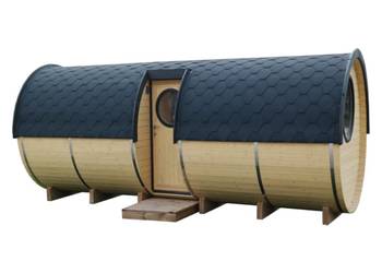 SAUNA beczka ogrodowa Z WEJŚCIEM BOCZNYM Ø2.2m x 6,0 m na sprzedaż  Płock