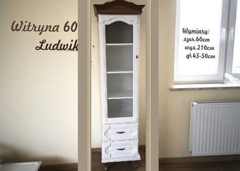 Używany, Witryna 60` Ludwik Biały + Dąb Natura Bekas Producent Mebli na sprzedaż  Kraków