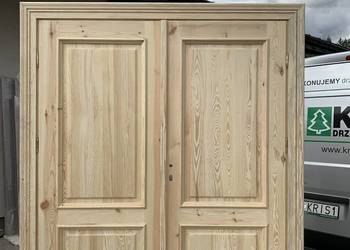 Drzwi sosnowe drewniane retro wiejskie kamienice na sprzedaż  Grzybno