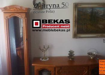 Witryna Słupek 50` Przeszklony Śliczny Dąb Lakier Bekas Teak na sprzedaż  Kalisz
