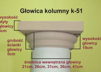 głowica styropianowa na kolumnę k-51 śr. 21, 26,31, 36,41cm na sprzedaż  Koszalin