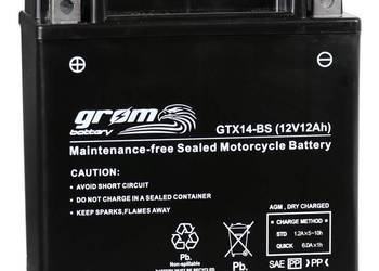 Akumulator GROM GTX14-BS YTX14-BS 12V 12Ah 200A  L+ na sprzedaż  Zgierz