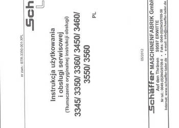 DTR instrukcja obsługi Schaffer Lader 3345/3450/3550/3560 na sprzedaż  Brzesko
