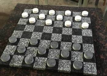 Warcaby, szachy blat do stołu z szachownicą, granit, używany na sprzedaż  Olsztyn