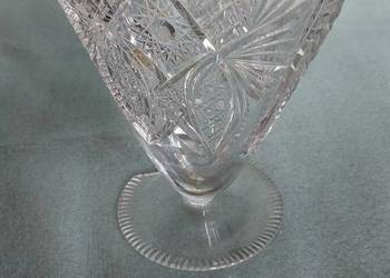 Wazon kryształowy, spłaszczony owalny kształt, vintage PRL, używany na sprzedaż  Łódź