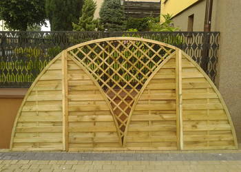 Ogrodzenie Drewniane Płot Pergola 3 Łuki z Kratą Mocne Płoty, używany na sprzedaż  Chojnice