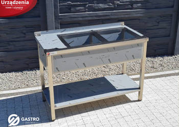 Stół nierdzewny ze zlewem 2-komorowym spawany zlew 1300x600x850mm na sprzedaż  Ostrów Wielkopolski