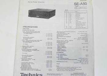 Instrukcja serwisowa, manual service, Technics SE-A50 na sprzedaż  Bogatynia