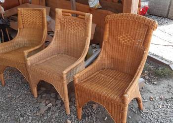 ładne krzesła i fotele rattanowe, używany na sprzedaż  Milicz