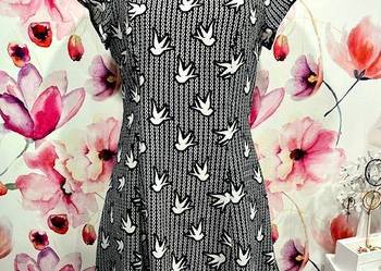 h&amp;m sukienka ciekawy wzór ptaki jak nowa hit roz.38 na sprzedaż  Choszczno