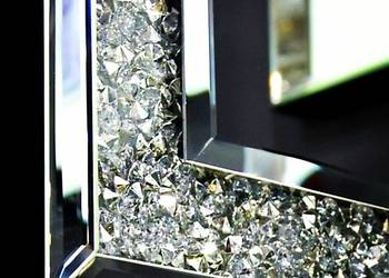 Duże lustro prostokątne glamour 120x80 z kryształkami glamur na sprzedaż  Nowy Sącz