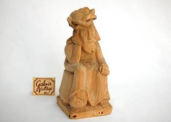 Używany, Jezus Chrystus frasobliwy rzeźba drewniana ludowa vintage PRL Cepelia na sprzedaż  Lublin