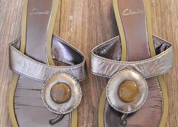 Buty CLARKS 38/39 24.5cm klapki skórzane sandały skóra japonki, używany na sprzedaż  Białystok