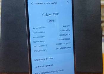 Używany, Smartfon Samsung Galaxy A20E na sprzedaż  Elbląg