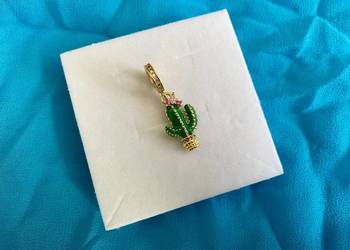 nowa pozłacana zawieszka charms beads kaktus w donicy srebro 925 na sprzedaż  Gdynia