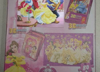 4 w 1 puzzle i karty z Disneya Księżniczki Trefl, używany na sprzedaż  Piekary Śląskie