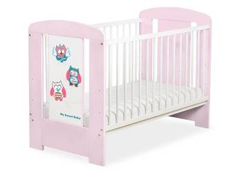 ŁÓŻECZKO Dla Niemowlaka Dziecka łóżko SOWY różowe niebieskie, używany na sprzedaż  Myszków