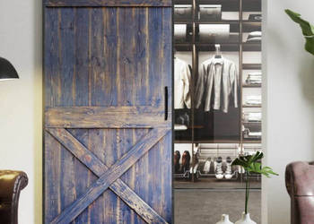 Drzwi przesuwne drewniane w ramie stalowej VILLAGE na sprzedaż  Chmielnik