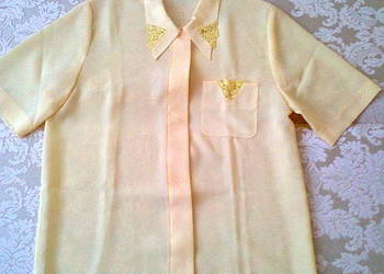 Bluzka żółta z krótkim rękawem z kołnierzykiem NOWA na sprzedaż  Giżycko