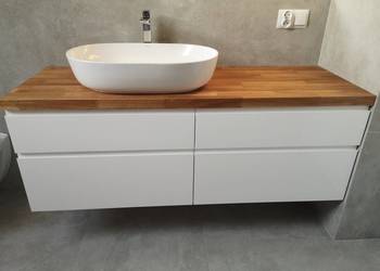 Szafka pod umywalkę szer. 140 cm - drewniany blat na sprzedaż  Warszawa
