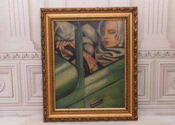 TAMARA De Łempicka - Kobieta w Bugatti - Art Deco - Stary Obraz Olejny, używany na sprzedaż  Kraków