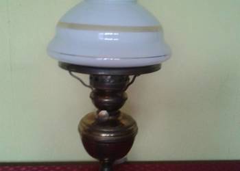 Lampa stołowa mosiężna z kloszem szklanym.Wys.45cm na sprzedaż  Łódź