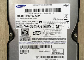 Dysk twardy 160GB Samsung HD160JJ SATA II 8MB cache na sprzedaż  Radlin