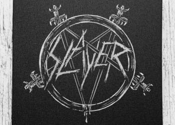 Slayer logo ręcznie grawerowane na blasze obrazek, używany na sprzedaż  Sandomierz