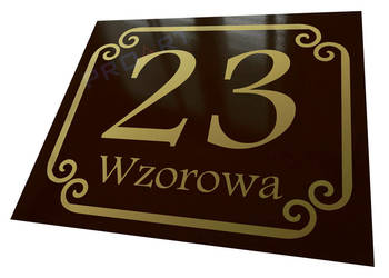 Używany, METALOWA tabliczka adresowa numer domu 30x25 posesji wzór E na sprzedaż  Warszawa
