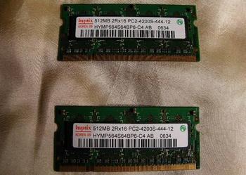 Pamięć  do laptopa RAM DDR2 SODIMM 1GB PC-4200 na sprzedaż  Nowogrodziec