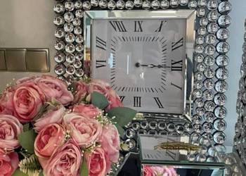 Nowoczesny zegar lustrzany ścienny glamour  kryształki 50 na sprzedaż  Nowy Sącz