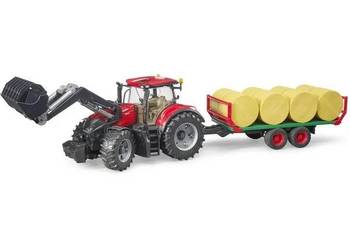 Bruder Traktor Case IH Optum 300 CVX z przyczepą z belami na sprzedaż  Drzonek
