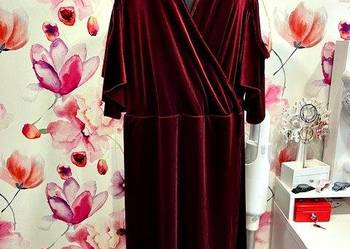 boohoo sukienka koktajlowa welur bordowa nowa roz.52 na sprzedaż  Choszczno