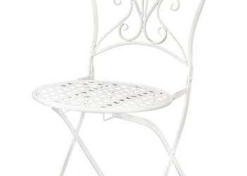 białe dekoracyjne krzesło ogrodowe z metalu na balkon taras na sprzedaż  Limanowa