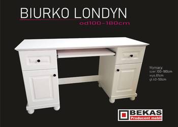 Białe Biurko LONDYN 120` (2D-2s) White OAK Dąb Biały BEKAS Producent Mebli na sprzedaż  Mikołów