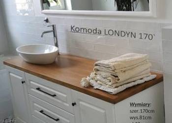 Używany, KOMODA do Łazienki ` LONDYN ` +Lustro Biała Blat Dąb BEKAS Producent na sprzedaż  Kłobuck