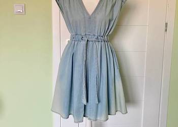 Sukienka jeansowa bawełniana H&amp;M błękit cieniowana S na sprzedaż  Nisko