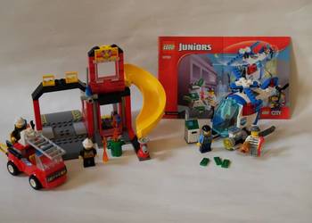 Lego Juniors- 10720, 10671- helikopter policyjny, remiza na sprzedaż  Dąbrowa Górnicza