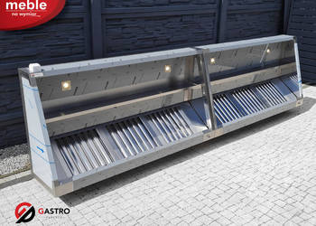 Okap skośny przyścienny spawany z filtrami 3800x900x450 mm na sprzedaż  Ostrów Wielkopolski