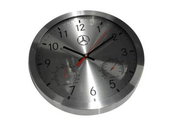 MERCEDES Aluminiowy zegar scienny srebrny OE na sprzedaż  Ruda Śląska