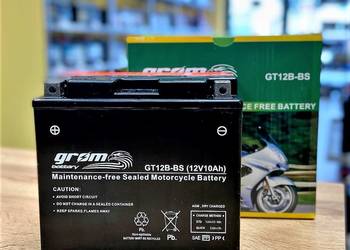Akumulator motocyklowy GROM GT12B-BS 12V 10Ah 180A L+, używany na sprzedaż  Rybnik