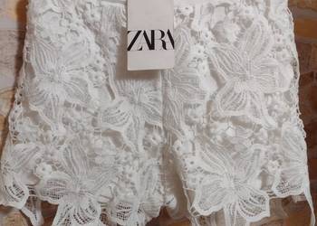 (34/XS) ZARA/ Białe, koronkowe szorty ażurowe, spodenki na sprzedaż  Kraków