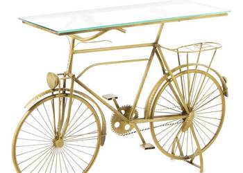 Oryginalna złota konsola stolik rower ze szklanym blatem na sprzedaż  Limanowa
